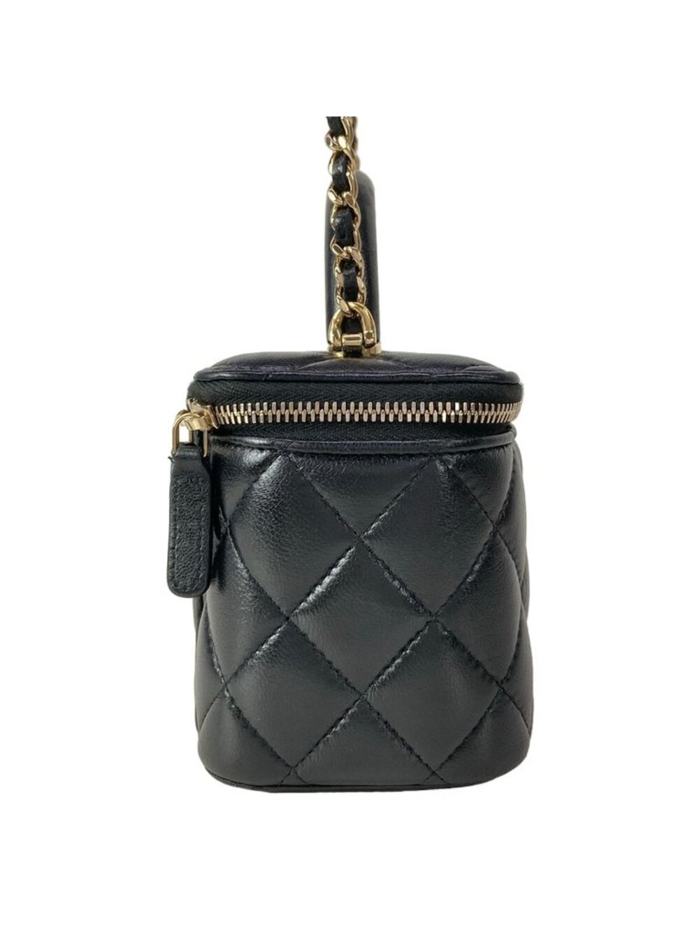 ★SOLD★ Chanel Vanity Bag Casematelasse Black Gold Lambskin - Picture 2 of 15